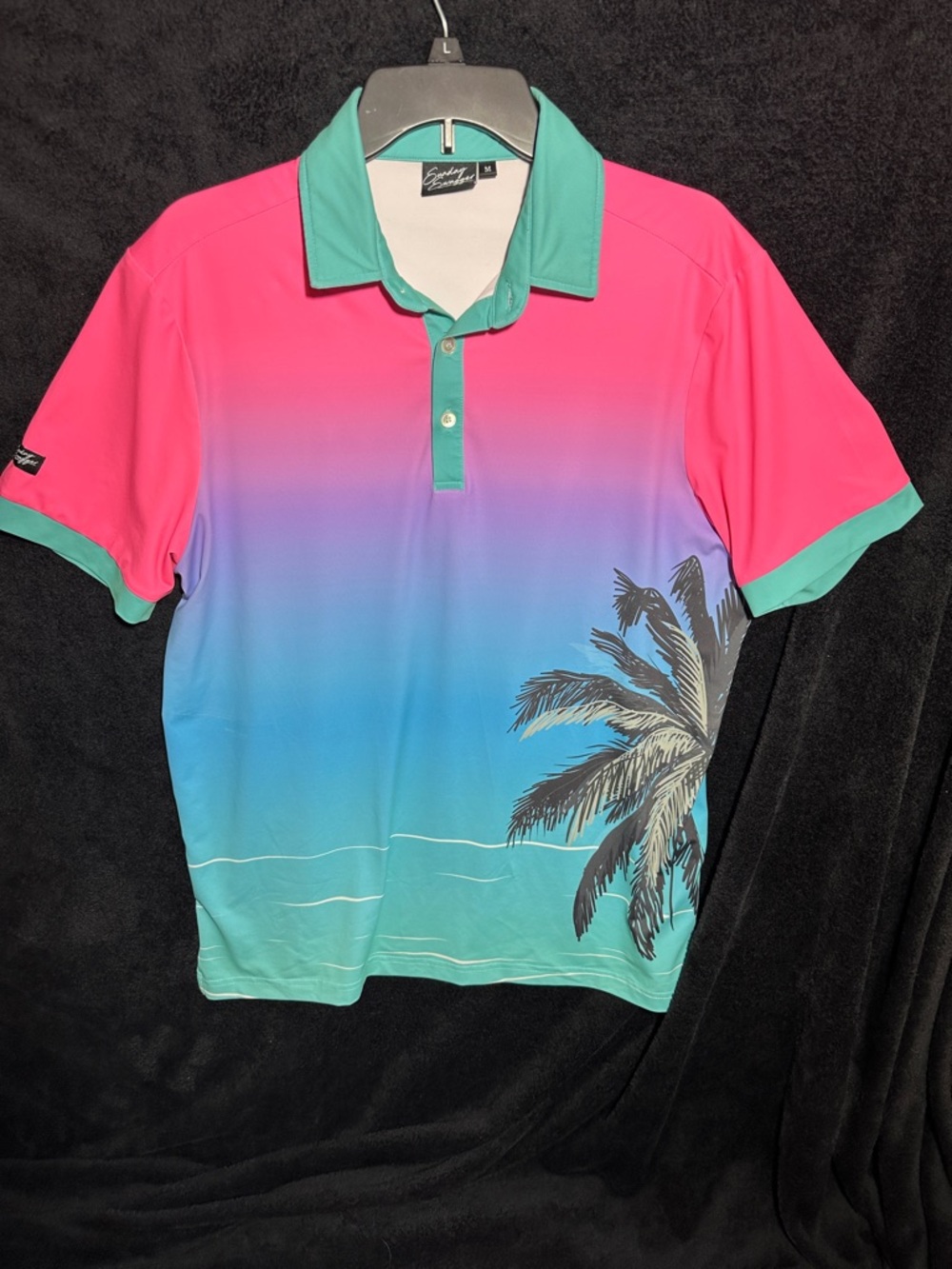 Sunday Swagger Ombre Polo in Teal, Purple & Pink